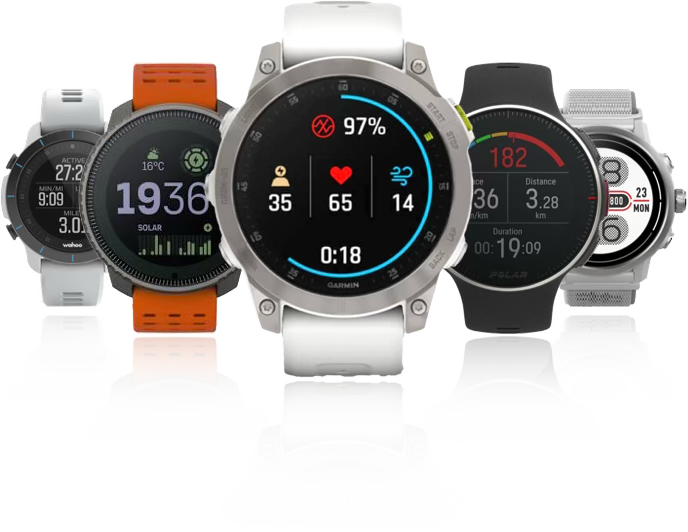 Montres compatibles : Garmin, Coros, Suunto, Wahoo, Polar